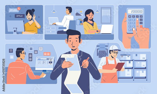 Manager check report and business task for each employee division for Successful work planning
