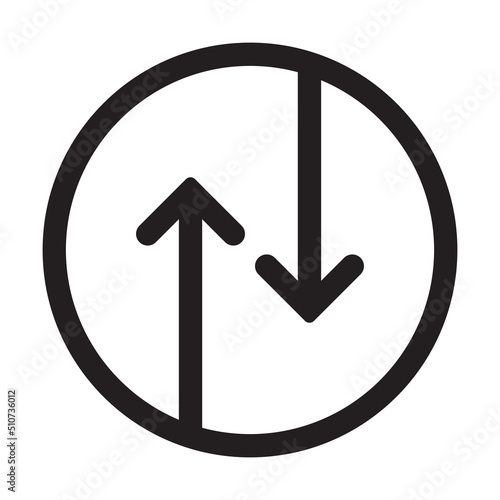 Fototapeta up down arrows icon inside the circle