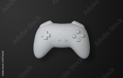 3d white gamepad on black background, 3D rendering image.