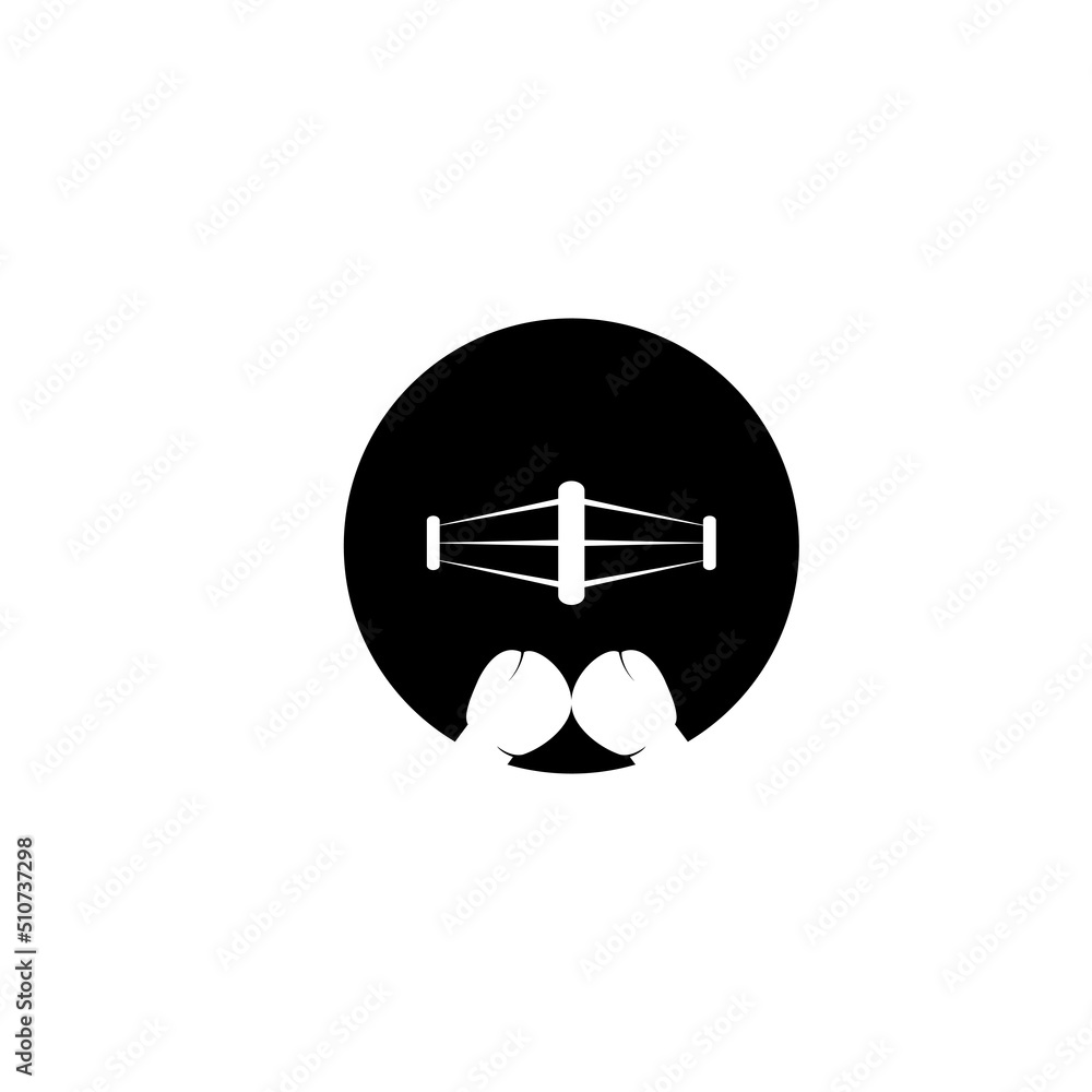 Obraz premium simple boxing ring logo illustration design