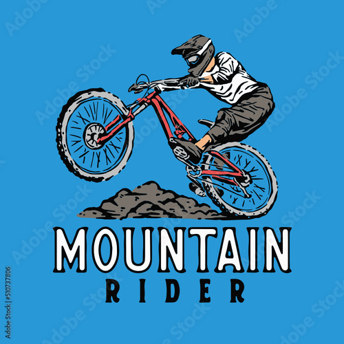 Fototapeta Naklejka Na Ścianę i Meble -  Mountain bike rider illustration