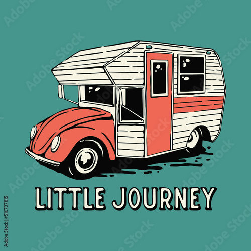 Vintage campervan illustration