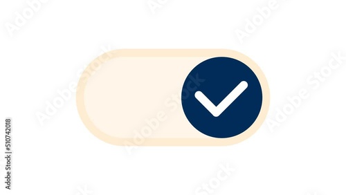 Slider, switch, toggle for task status: done or not done 4K animated icon with alpha, transparent background