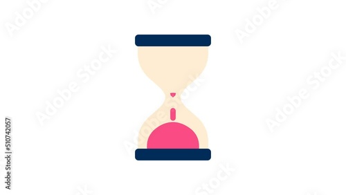 Hourglass counting down the time. 4K animated icon with alpha/transparent background