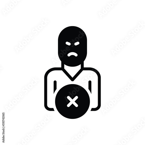 Black solid icon for denial