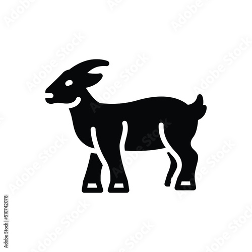 Black solid icon for goat farm