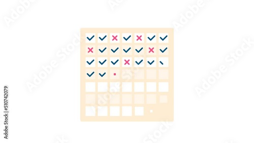 Habits tracker, completing tasks, time management. 4K animated icon with alpha