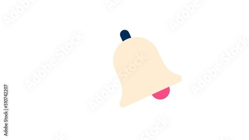 The ringing bell, time notification, deadline reminder, time management. 4K animated icon with alpha
