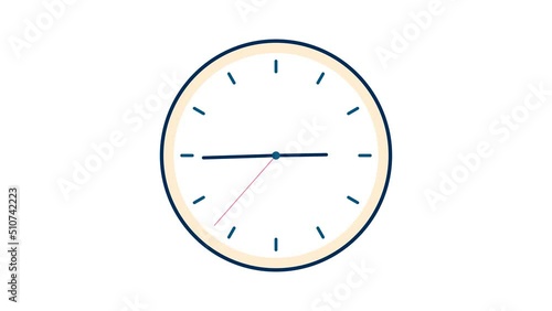Changing the time on the clock, the rotation of the hands for 12 and 24 hours. 4K animated icon with alpha
