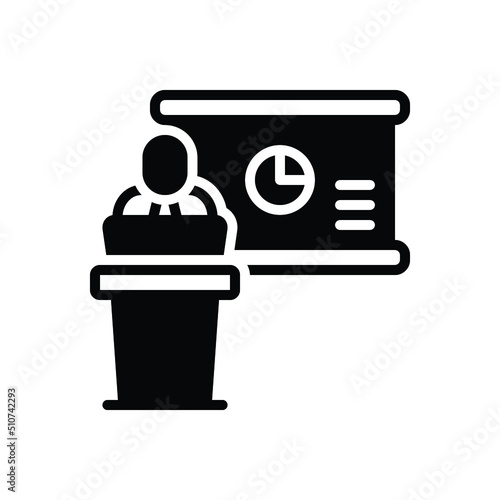 Black solid icon for presentations
