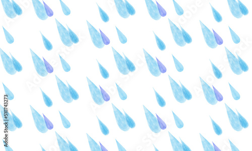 水彩風の雨粒のパターン素材