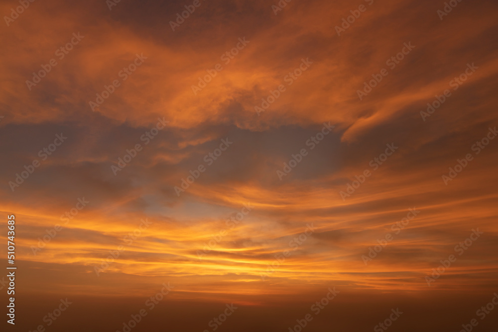 Beautiful dramatic natural sunset twilight sky at dusk, abstract evening view background.