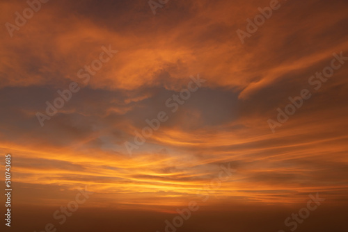 Beautiful dramatic natural sunset twilight sky at dusk, abstract evening view background. © leeyiutung