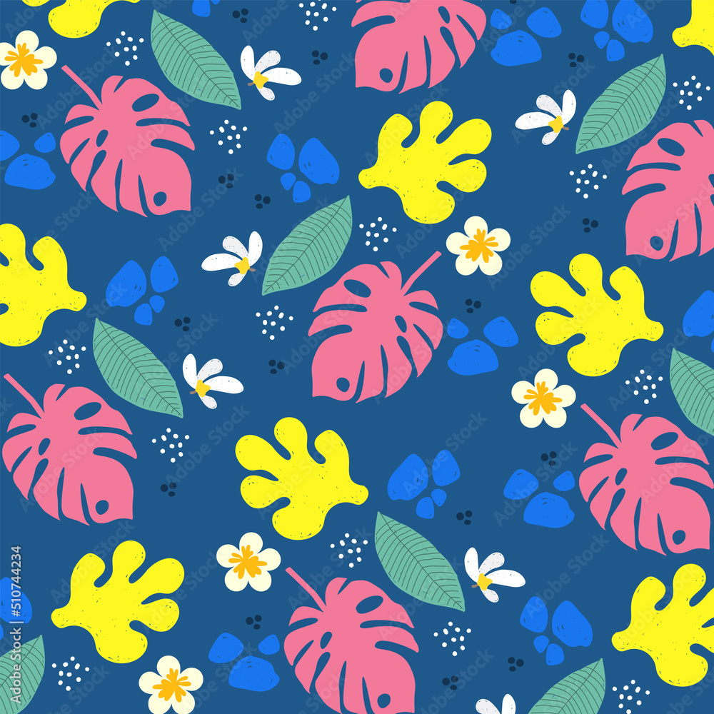 Set of beautiful natural flowers and leaves background patterns one Set of beautiful natural flowers and leaves background patterns one