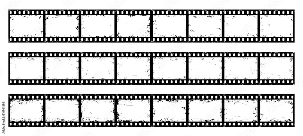 Film strip. Cinema or photo tape movie 35mm strip reels vect