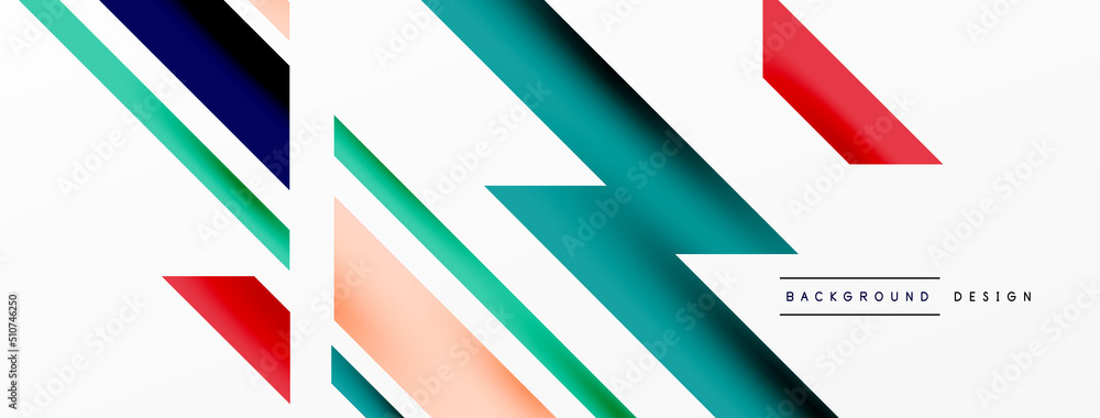 Minimal geometric abstract background. Dynamic 3d lines composition. Trendy techno business template for wallpaper, banner, background or landing Minimal geometric abstract background. Dynamic 3d lines composition. Trendy techno business template for wallpaper, banner, background or landing