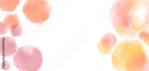 Watercolor pastel pink rose red soft color painting drops and stroke banner