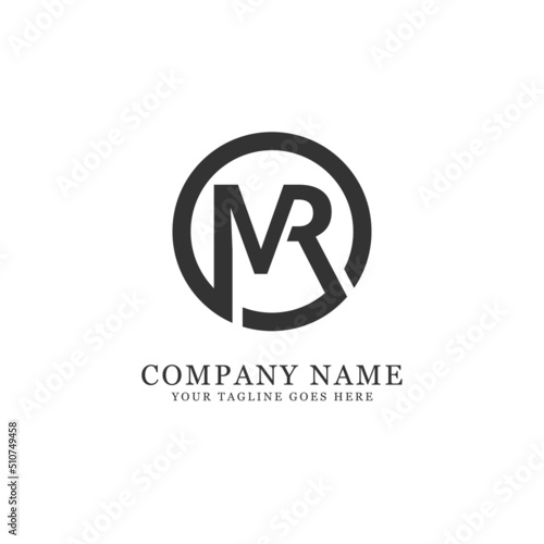 MR initial name logo design vector template, letter name of M and R monogram logo inspiration