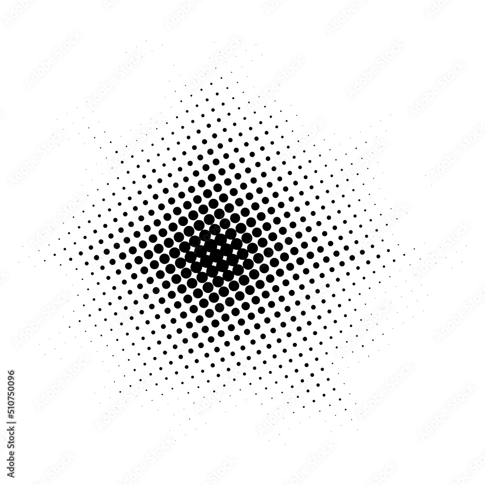 Halftone Background. Glowing light Halftone effect. abstract grunge Starburst halftone dots background. Star Flare, Shine light halftone texture. Retro background, pop art style.