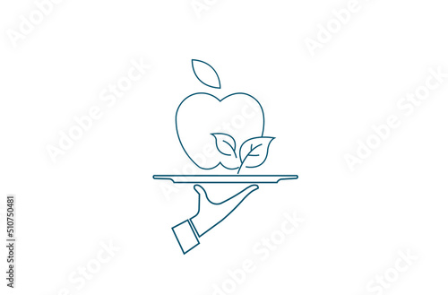 nutrition icon, line art vector illustration 