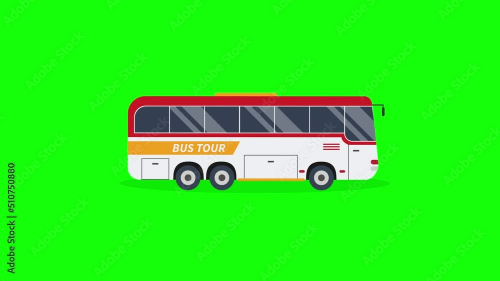 Side view of bus tour moving in the studio Side view of bus tour moving in the studio