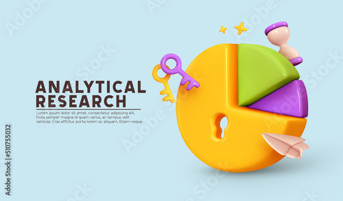 Potential business concept share pie chart infographic. Analytics research profit and profitability. Payment and income installations. Realistic 3d design with graph element. vector illustration