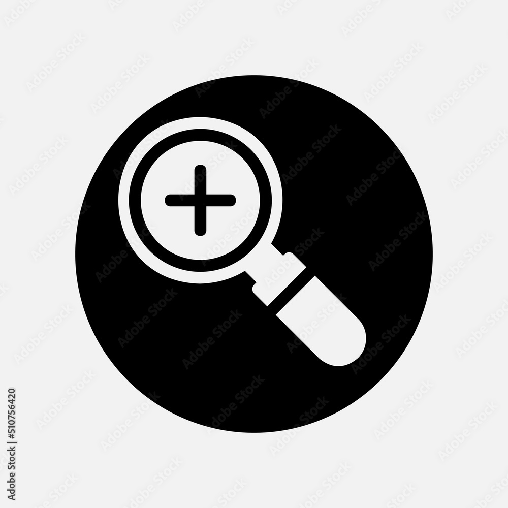 Fototapeta premium Zoom in icon in solid style about user interface, use for website mobile app presentation