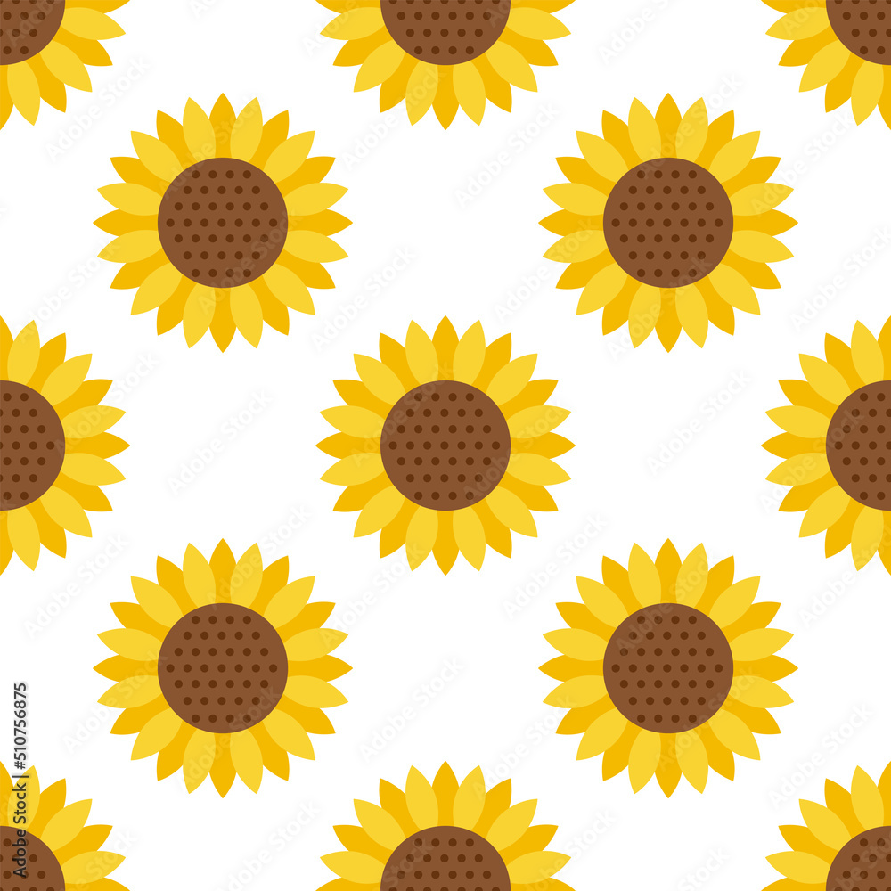 Seamless pattern sunflower on white background vector illustration. Seamless pattern sunflower on white background vector illustration.