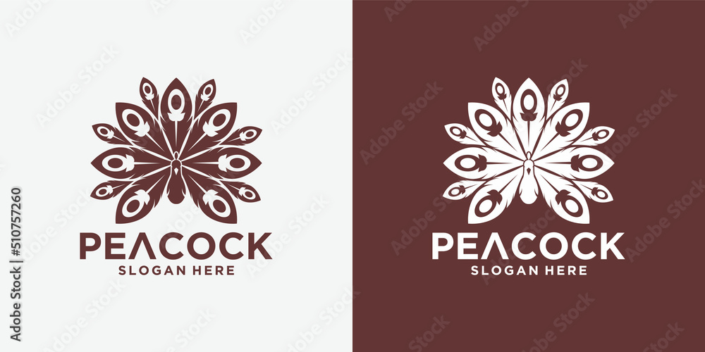 peacock line art logo in luxury style, vector Peacock Logo design, template.