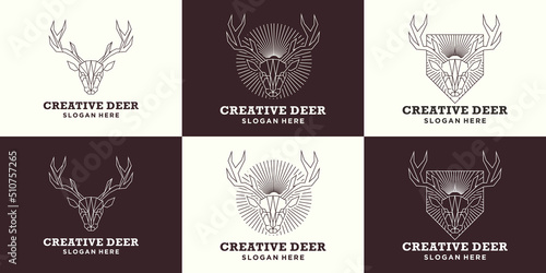 Deer Logo,Deer Design Illustration Icon,Logo Vector Template Hunting Logo Collection,Deer protection