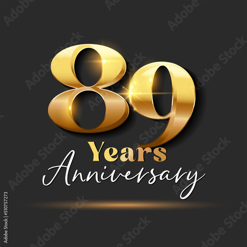 89 years Anniversary Gold Logotype number photo