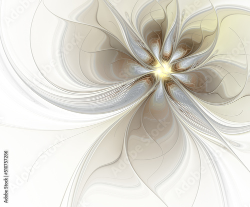 Abstract fractal flower on a light background
