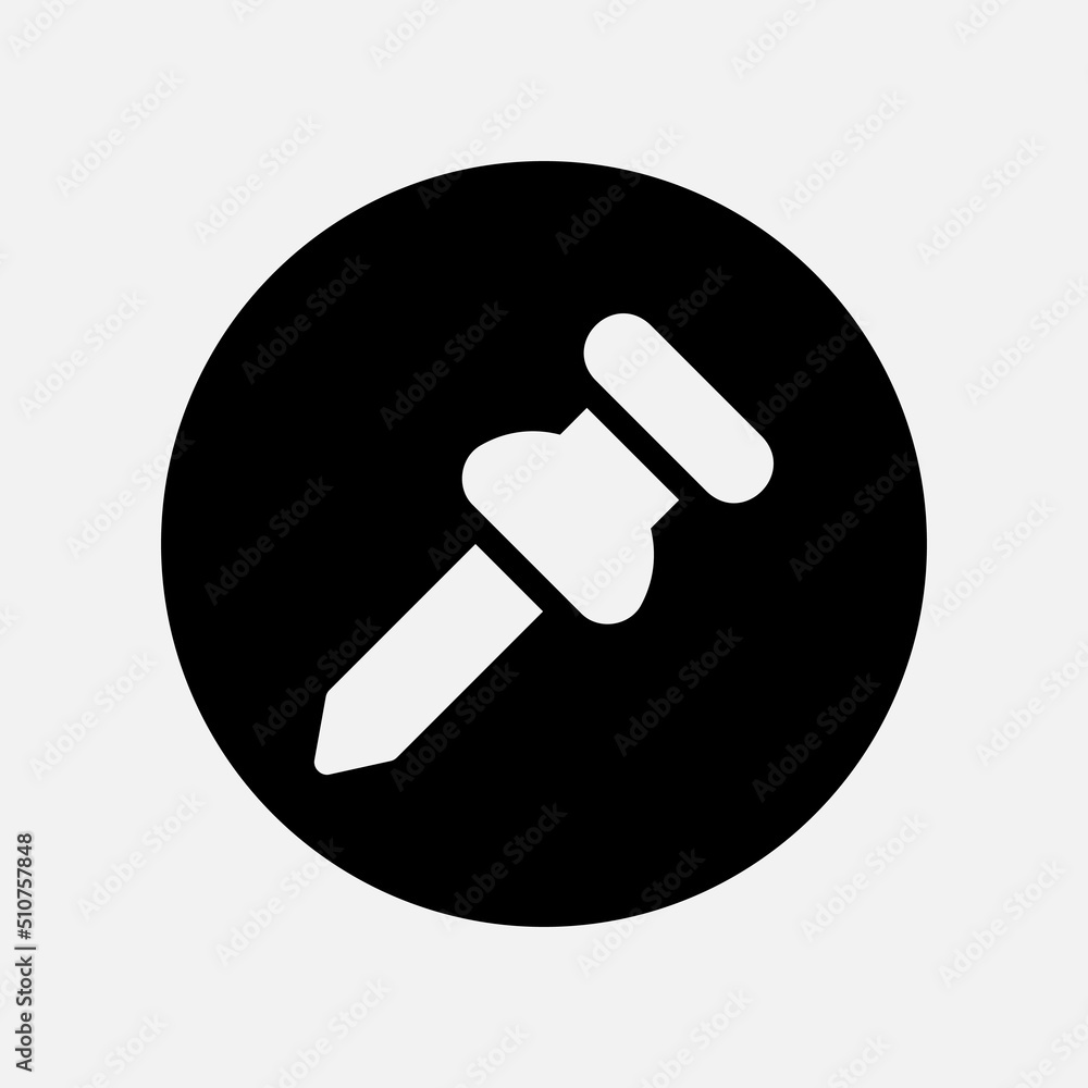 Pushpin icon in solid style about user interface, use for website mobile app presentation Pushpin icon in solid style about user interface, use for website mobile app presentation