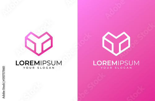 lettr y logo with love concept photo
