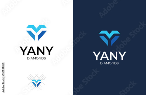 lettr y logo with diamond concept photo