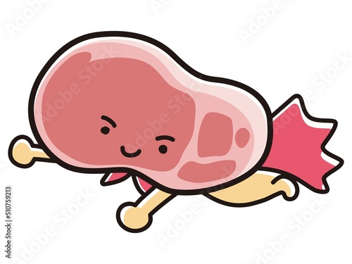豚肉のキャタクターのイラスト