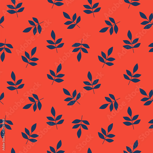 Modern trendy print with leaves and sprouts for fabric, paper, package, and ony surfaceVector botanical background. Colorful floral seamless pattern.