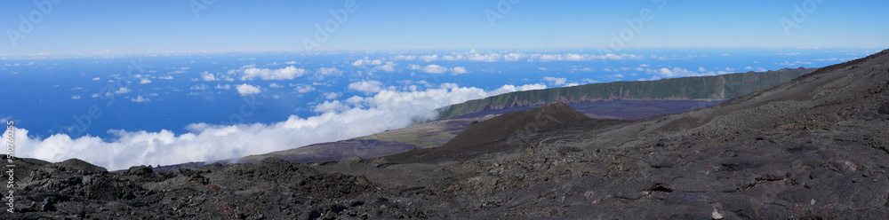 Piton de la Fournaise volcano, Reunion island, indian ocean, France. High quality photo