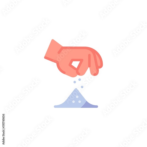 Hand sprinkles salt flat icon