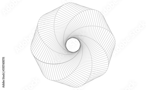 Vector illustration of geometric math shape with wireframe mesh