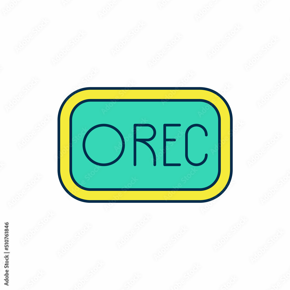 Filled outline Record button icon isolated on white background. Rec button. Vector Filled outline Record button icon isolated on white background. Rec button. Vector