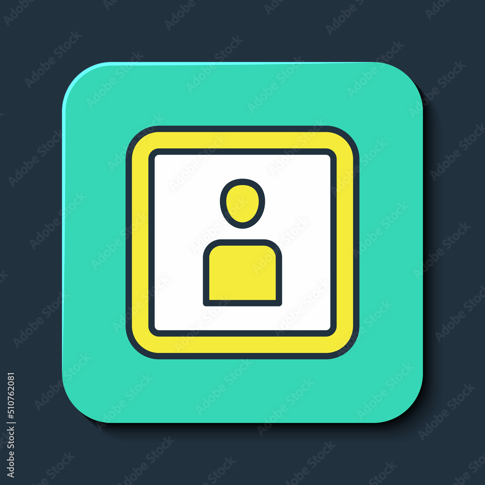 Filled outline Play Video icon isolated on blue background. Film strip sign. Turquoise square button. Vector Filled outline Play Video icon isolated on blue background. Film strip sign. Turquoise square button. Vector