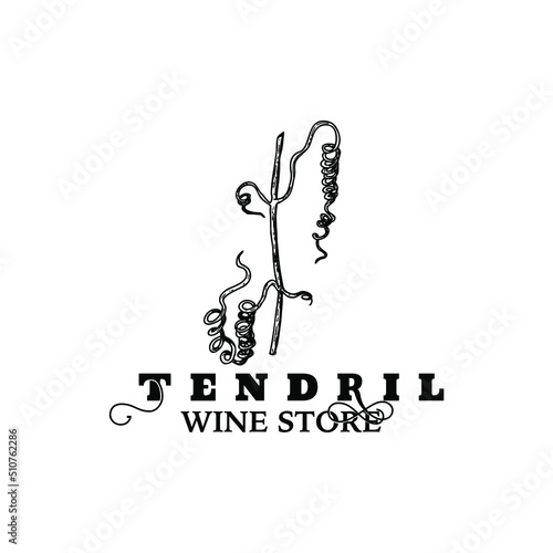 hand drawn illustration of vines with couplers or screw