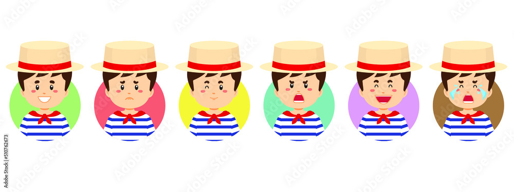 Italians Avatar with Various Expression