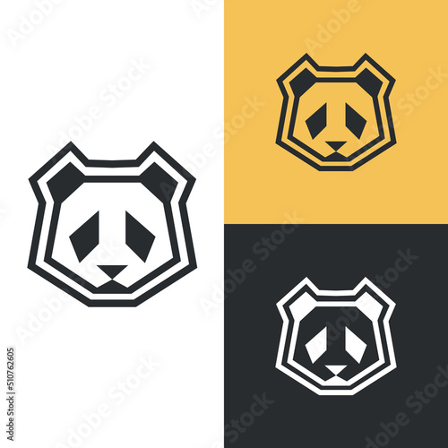 Premium panda bear face logo design