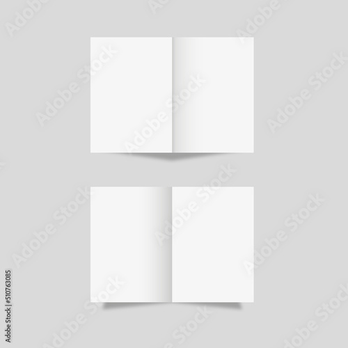 Bi Fold Brochure Mockup A4 Size. 3D Render of Bi-Fold Brochure. Brochure 3D Mockup