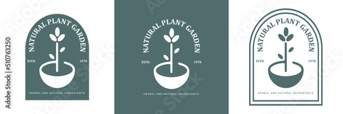 Vintage retro plant logo badge design for your brand, sticker, stamp and others