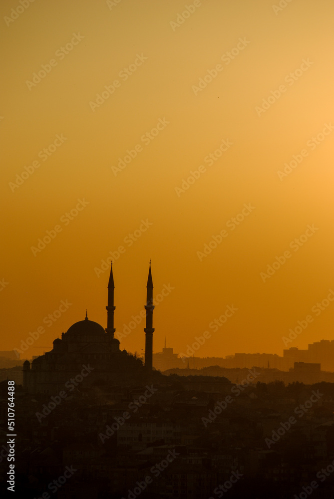 Turquie Istambul Islam mosquée coucher de soleil