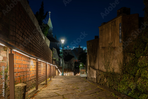 Night view from old alley in Nagasaki