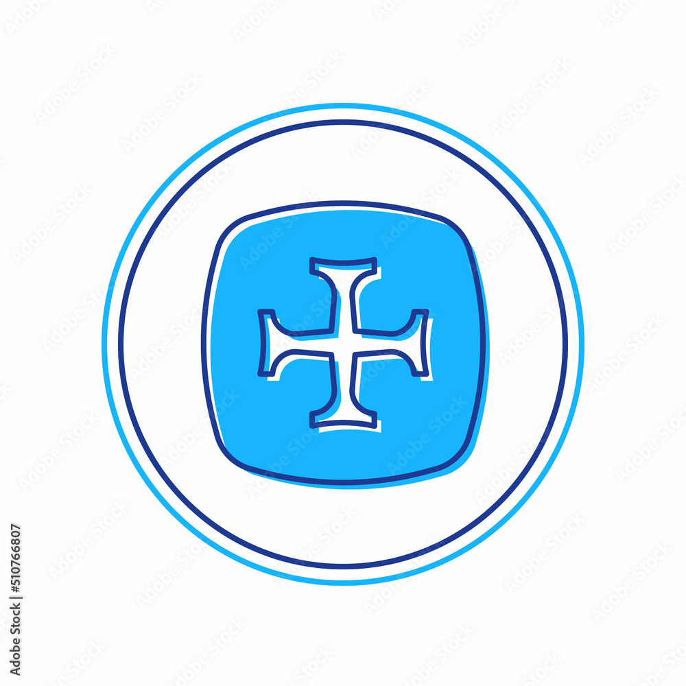 Fototapeta premium Filled outline Crusade icon isolated on white background. Vector